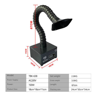 TBK638 Mini Efficient Purification Smoking Instrument Soldering Cleaner Fume Extractor Air Cleaner With LED Light BGA PCB Repair - ORIWHIZ