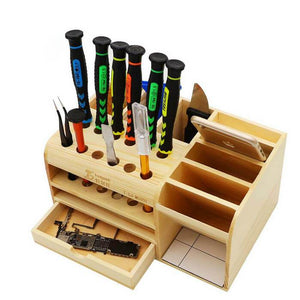 Toolguide Multi-Functional Screwdriver Storage Box Wooden Container - ORIWHIZ