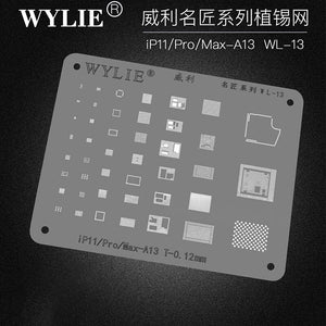 WYLIE BGA Reballing Stencil for iPhone 5/5S/6/6S/7/8 Plus/X/XR/XS 11 12 Pro Max Baseband CPU RAM Nand WiFi Power IC Chip Tin Net - ORIWHIZ