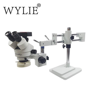 WYLIE Single-arm Double-arm Universal Bracket Trinocular Stereo Microscope Phone Repair 7-45x Continuous Zoom Long Arm Bracket - ORIWHIZ