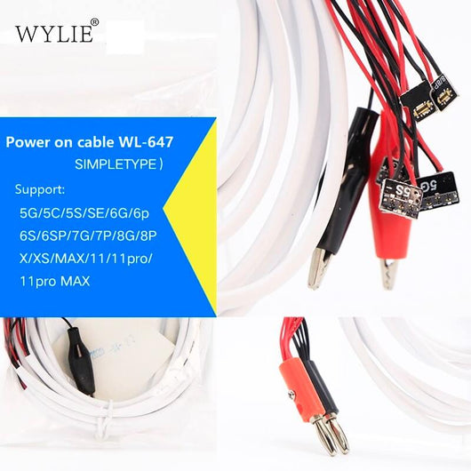 Wylie WL-647 Service Dedicated Power Cable Test Boot Cable Regulated DC Power Supply For IPhone 4/5/6/6s/7/8/X XS XS MAX XR 11PM - ORIWHIZ